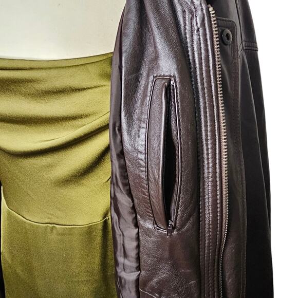 Vintage Men's Pano Sereti New York Leather Flight Bomber Jacket in Brown X-Large - Picture 4 of 11